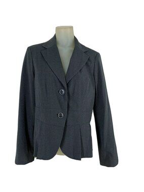Cass Charcoal gray pinstripe jacket blazer size 12 peplum Women’s new $88